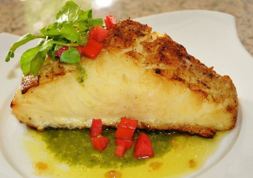 Grilled Chilean Sea Bass With Pesto